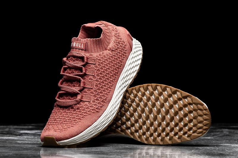 Men's Nobull Knit Running Shoes Pink | SG Y2098X